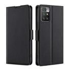 For Xiaomi Redmi 10 Ultra-thin Voltage Side Buckle PU + TPU Horizontal Flip Leather Case with Holder & Card Slot(Black) - 1