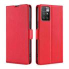 For Xiaomi Redmi 10 Ultra-thin Voltage Side Buckle PU + TPU Horizontal Flip Leather Case with Holder & Card Slot(Red) - 1