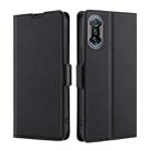 For Xiaomi Redmi K40 Gaming Ultra-thin Voltage Side Buckle PU + TPU Horizontal Flip Leather Case with Holder & Card Slot(Black) - 1