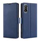 For Xiaomi Redmi K40 Gaming Ultra-thin Voltage Side Buckle PU + TPU Horizontal Flip Leather Case with Holder & Card Slot(Blue) - 1