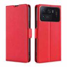 For Xiaomi Mi 11 Ultra Ultra-thin Voltage Side Buckle PU + TPU Horizontal Flip Leather Case with Holder & Card Slot(Red) - 1