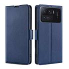 For Xiaomi Mi 11 Ultra Ultra-thin Voltage Side Buckle PU + TPU Horizontal Flip Leather Case with Holder & Card Slot(Blue) - 1