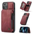 For iPhone 13 mini CaseMe C20 Multifunctional PC + TPU Protective Case with Holder & Card Slot & Wallet (Red) - 1