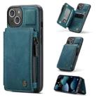For iPhone 13 CaseMe C20 Multifunctional PC + TPU Protective Case with Holder & Card Slot & Wallet(Blue) - 1