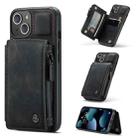 For iPhone 13 CaseMe C20 Multifunctional PC + TPU Protective Case with Holder & Card Slot & Wallet(Black) - 1