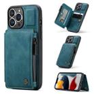 For iPhone 13 Pro CaseMe C20 Multifunctional PC + TPU Protective Case with Holder & Card Slot & Wallet (Blue) - 1