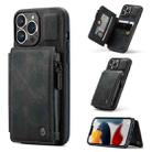 For iPhone 13 Pro CaseMe C20 Multifunctional PC + TPU Protective Case with Holder & Card Slot & Wallet (Black) - 1