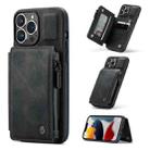 For iPhone 13 Pro Max CaseMe C20 Multifunctional PC + TPU Protective Case with Holder & Card Slot & Wallet (Black) - 1