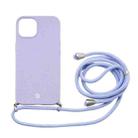 For iPhone 13 MOMAX All-inclusive TPU Shockproof Protective Case with Lanyard(Purple) - 1