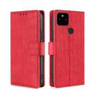 For Google Pixel 5A Skin Feel Crocodile Texture Magnetic Clasp Horizontal Flip PU Leather Case with Holder & Card Slots & Wallet(Red) - 1