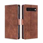 For Google Pixel 6 Skin Feel Crocodile Texture Magnetic Clasp Horizontal Flip PU Leather Case with Holder & Card Slots & Wallet(Brown) - 1