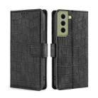 For Samsung Galaxy S21 FE 5G Skin Feel Crocodile Texture Magnetic Clasp Horizontal Flip PU Leather Case with Holder & Card Slots & Wallet(Black) - 1