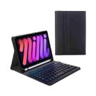 A06B Ultra-thin Detachable Bluetooth Keyboard Leather Case with Pen Slot & Holder for iPad mini 6 / mini 7(Black) - 2