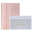 A06B Ultra-thin Detachable Bluetooth Keyboard Leather Tablet Case with Pen Slot & Holder for iPad mini 6(Rose Gold) - 1
