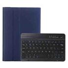 A06B Ultra-thin Detachable Bluetooth Keyboard Leather Tablet Case with Pen Slot & Holder for iPad mini 6(Dark Blue) - 1