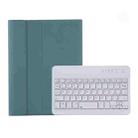 A06B Ultra-thin Detachable Bluetooth Keyboard Leather Tablet Case with Pen Slot & Holder for iPad mini 6(Dark Green) - 1