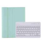 A06B Ultra-thin Detachable Bluetooth Keyboard Leather Tablet Case with Pen Slot & Holder for iPad mini 6(Light Green) - 1