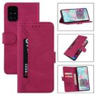 For Samsung Galaxy A03s 164mm EU Version Reverse Buckle Horizontal Flip PU Leather Case with Holder & Card Slot & Wallet(Wine Red) - 1