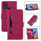 For Samsung Galaxy A21s Reverse Buckle Horizontal Flip PU Leather Case with Holder & Card Slot & Wallet(Wine Red) - 1