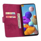 For Samsung Galaxy A21s Reverse Buckle Horizontal Flip PU Leather Case with Holder & Card Slot & Wallet(Wine Red) - 4