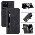 For Samsung Galaxy Note20 Ultra Reverse Buckle Horizontal Flip PU Leather Case with Holder & Card Slot & Wallet(Black) - 1