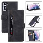 For Samsung Galaxy S21 5G Reverse Buckle Horizontal Flip PU Leather Case with Holder & Card Slot & Wallet(Black) - 1