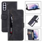 For Samsung Galaxy S21+ 5G Reverse Buckle Horizontal Flip PU Leather Case with Holder & Card Slot & Wallet(Black) - 1