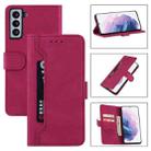 For Samsung Galaxy S21+ 5G Reverse Buckle Horizontal Flip PU Leather Case with Holder & Card Slot & Wallet(Wine Red) - 1