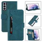 For Samsung Galaxy S21+ 5G Reverse Buckle Horizontal Flip PU Leather Case with Holder & Card Slot & Wallet(Lake Blue) - 1