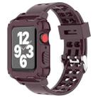 Glacier Transparent Jelly Strap Watch Band For Apple Watch Series 3 & 2 & 1 42mm(Wine Red) - 1