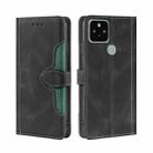 For Google Pixel 5 Skin Feel Straw Hat Magnetic Buckle Horizontal Flip Leather Case with Holder & Card Slots & Wallet(Black) - 1