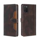 For Samsung Galaxy A03s (164.2mm) Skin Feel Straw Hat Magnetic Buckle Horizontal Flip PU Leather Case with Holder & Card Slots & Wallet(Brown) - 1