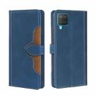 Samsung Galaxy M12 / F12 Skin Feel Straw Hat Magnetic Buckle Horizontal Flip PU Leather Case with Holder & Card Slots & Wallet(Blue) - 1