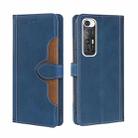 For Xiaomi Mi 10S Skin Feel Straw Hat Magnetic Buckle Horizontal Flip PU Leather Case with Holder & Card Slots & Wallet(Blue) - 1