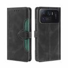 For Xiaomi Mi 11 Ultra Skin Feel Straw Hat Magnetic Buckle Horizontal Flip PU Leather Case with Holder & Card Slots & Wallet(Black) - 1