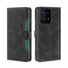For Xiaomi Mix 4 Skin Feel Straw Hat Magnetic Buckle Horizontal Flip PU Leather Case with Holder & Card Slots & Wallet(Black) - 1
