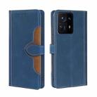 For Xiaomi Mix 4 Skin Feel Straw Hat Magnetic Buckle Horizontal Flip PU Leather Case with Holder & Card Slots & Wallet(Blue) - 1