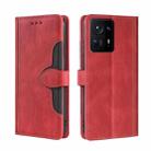 For Xiaomi Mix 4 Skin Feel Straw Hat Magnetic Buckle Horizontal Flip PU Leather Case with Holder & Card Slots & Wallet(Red) - 1