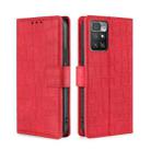 For Xiaomi Redmi 10 Skin Feel Crocodile Texture Magnetic Clasp Horizontal Flip PU Leather Case with Holder & Card Slots & Wallet(Red) - 1