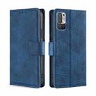 For Xiaomi Redmi Note 10 5G Skin Feel Crocodile Texture Magnetic Clasp Horizontal Flip PU Leather Case with Holder & Card Slots & Wallet(Blue) - 1