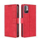 For Xiaomi Poco M3 Pro 5G Skin Feel Crocodile Texture Magnetic Clasp Horizontal Flip PU Leather Case with Holder & Card Slots & Wallet(Red) - 1
