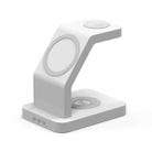 S6 3 In 1 Multi-function Magnetic Wireless Charger Stand for iPhone & iWatch & AirPods(White) - 1