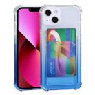 For iPhone 13 Gradient Anti-fall Mobile Phone Protective Case with Card Holder(Blue) - 1