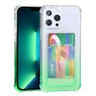 For iPhone 13 Pro Max Gradient Anti-fall Mobile Phone Protective Case with Card Holder (Green) - 1