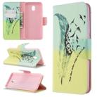 For Xiaomi Redmi 8A Colored Drawing Pattern Horizontal Flip PU Leather Case with Holder & Card Slots & Wallet(Feather Bird) - 1