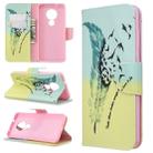 For Nokia 6.2 / 7.2 Colored Drawing Pattern Horizontal Flip PU Leather Case with Holder & Card Slots & Wallet(Feather Bird) - 1