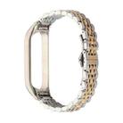 For Xiaomi Mi Band 6 / 5 Seven-beads Stainless Steel Watch Band(Silver Gold) - 1