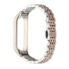 For Xiaomi Mi Band 6 / 5 Seven-beads Stainless Steel Watch Band(Silver Rose Gold) - 1