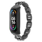 For Xiaomi Mi Band 6 / 5 8-shaped Diamond Alloy Watch Band(Black) - 1