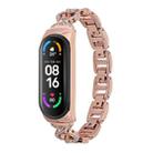 For Xiaomi Mi Band 6 / 5 8-shaped Diamond Alloy Watch Band(Rose Gold) - 1